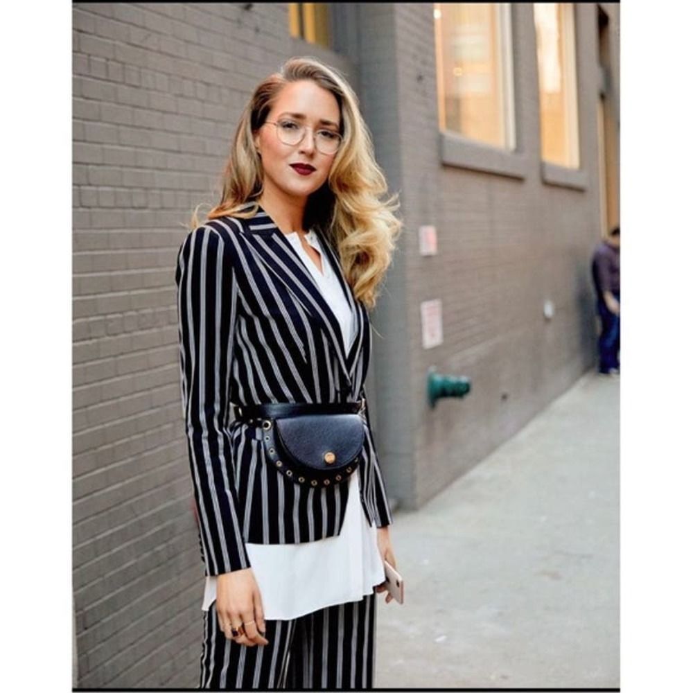 Veronica Beard Petra Blazer, White and Black Stripe, Size 2